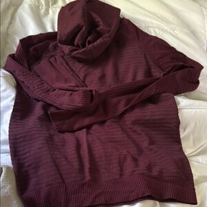 Lululemon Burgundy Hooded Long Sleeve Shirt